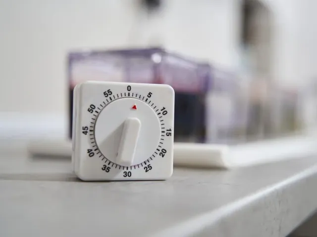 Timer de cozinha na bancada