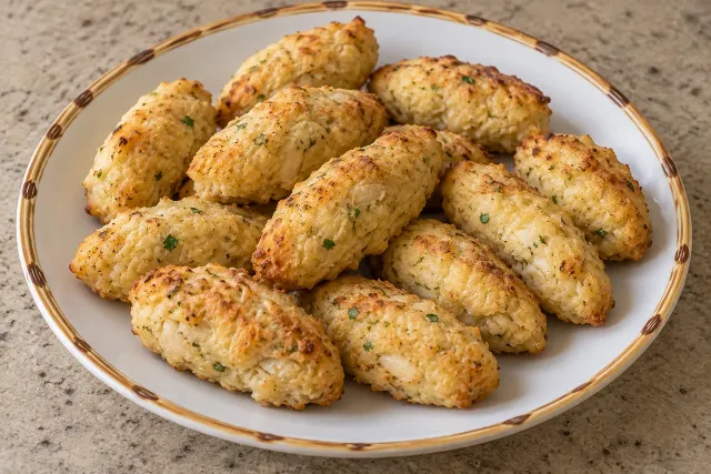 Bolinho de peixe com couve-flor no forno &mdash; sugest&atilde;o de apresenta&ccedil;&atilde;o