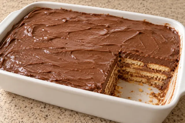 Torta de bolachinha com chocolate e brigadeiro &mdash; sugest&atilde;o de apresenta&ccedil;&atilde;o