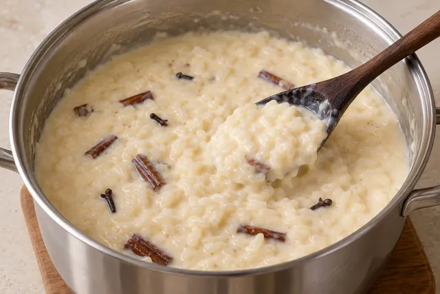 Arroz doce com canela e cravo &mdash; sugest&atilde;o de apresenta&ccedil;&atilde;o