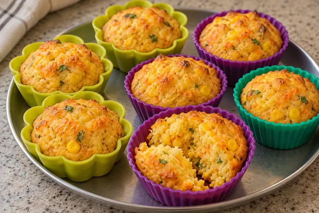 Muffin salgado de milho com cenoura e queijo &mdash; sugest&atilde;o de apresenta&ccedil;&atilde;o