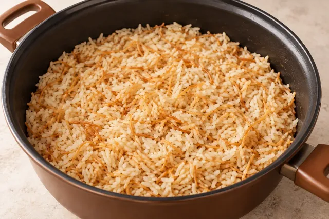 Arroz com macarr&atilde;o cabelo de anjo &mdash; sugest&atilde;o de apresenta&ccedil;&atilde;o