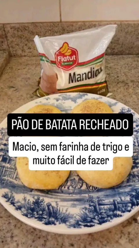 Imagem original de P&atilde;o de batata recheado sem farinha de trigo na publica&ccedil;&atilde;o de Andressa Marino