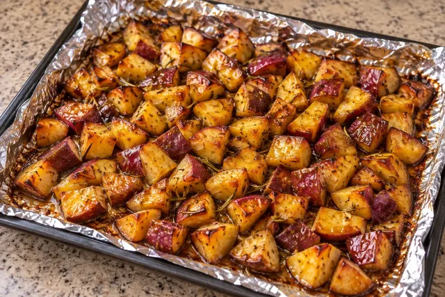 Batata-doce com mel, mostarda e alecrim &mdash; sugest&atilde;o de apresenta&ccedil;&atilde;o