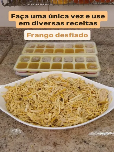 Imagem original de Frango desfiado para diferentes preparos na publica&ccedil;&atilde;o de Andressa Marino